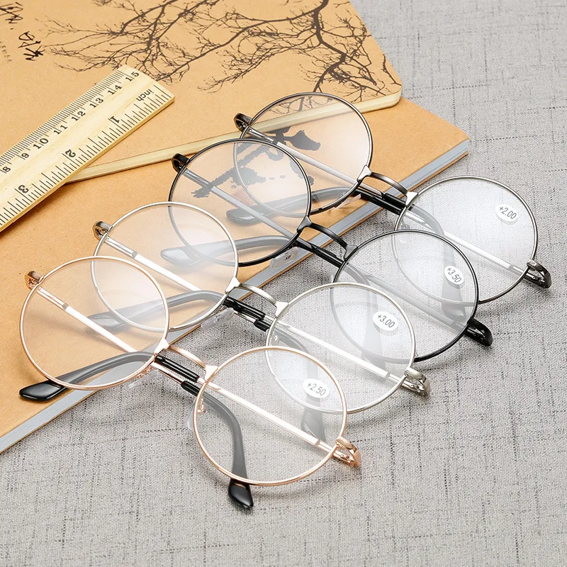 iboode Retro Metal Round Reading Glasses Finished Diopter +1.0 1.5 2.0 2.5 3.0 3.5 Unisex Reading Presbyopia Glasses Women Men