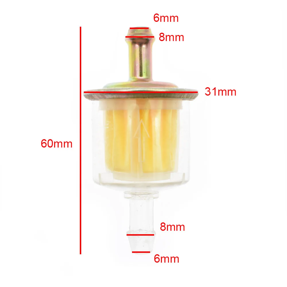 Universal moto filtro de combustível, gasolina, linha, 1/4 \'\', 6mm, 5 pcs, 10pcs