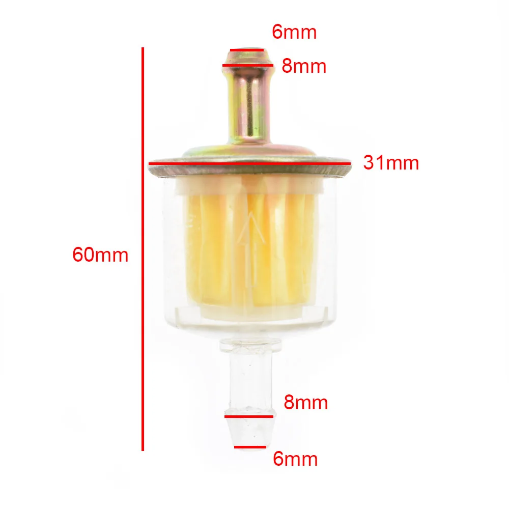 Универсальный Топливный фильтр для мотоцикла, 1/4 дюйма, 6 мм, 5/10 шт.