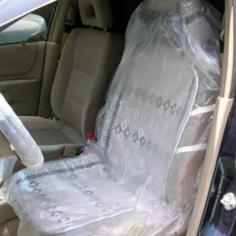 10 pcs. Disposable car seat covers vehicle protection foils for mechanic repair transparent