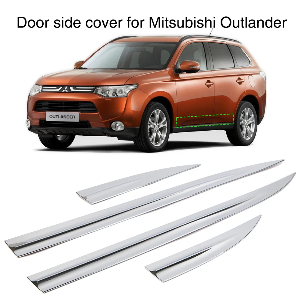 Car Door Body Side Line Cover For Mitsubishi Outlander 2014 2015 Exterior Chrome Molding Trim Guard