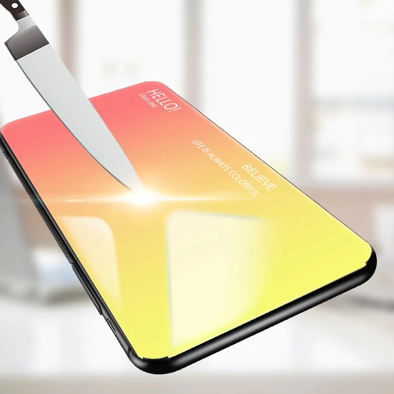 Huawei Honor Play COR L29 Case HonorPlay Gradient Aurora Tempered Glass Back Cover for Huawei Honor Play COR-L29 Shockproof Case - Image 3