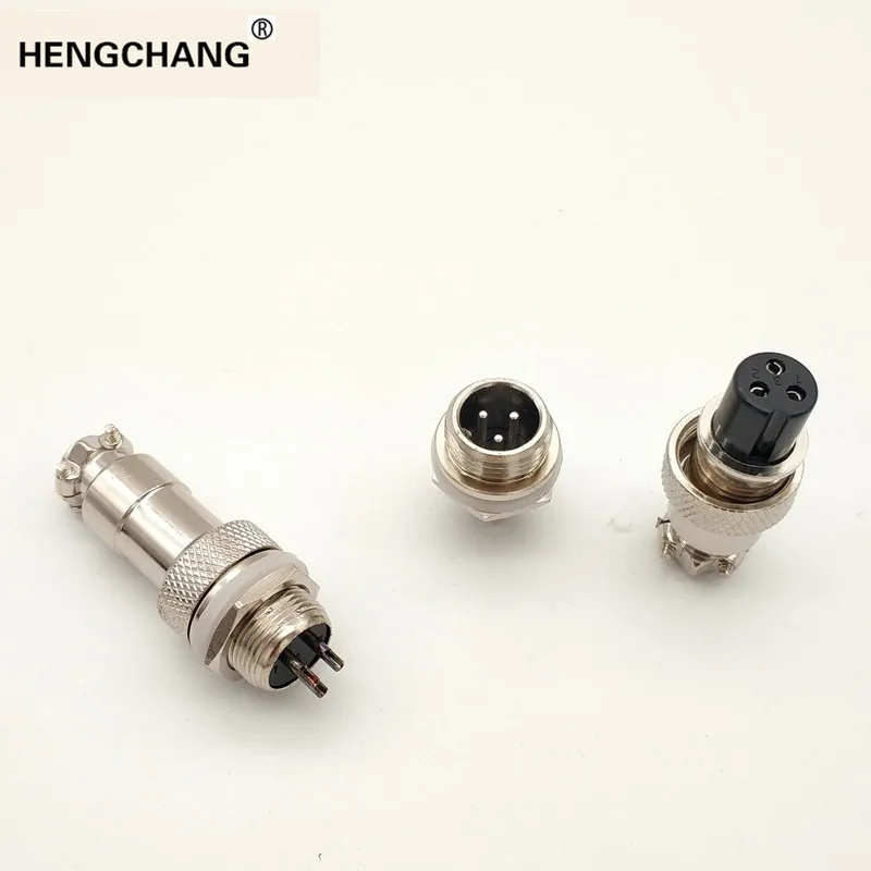 GX12 3p Male Female 12mm Wire Panel Connector Aviation Plug Circular Socket Balance Scooter Charging Interface 2set