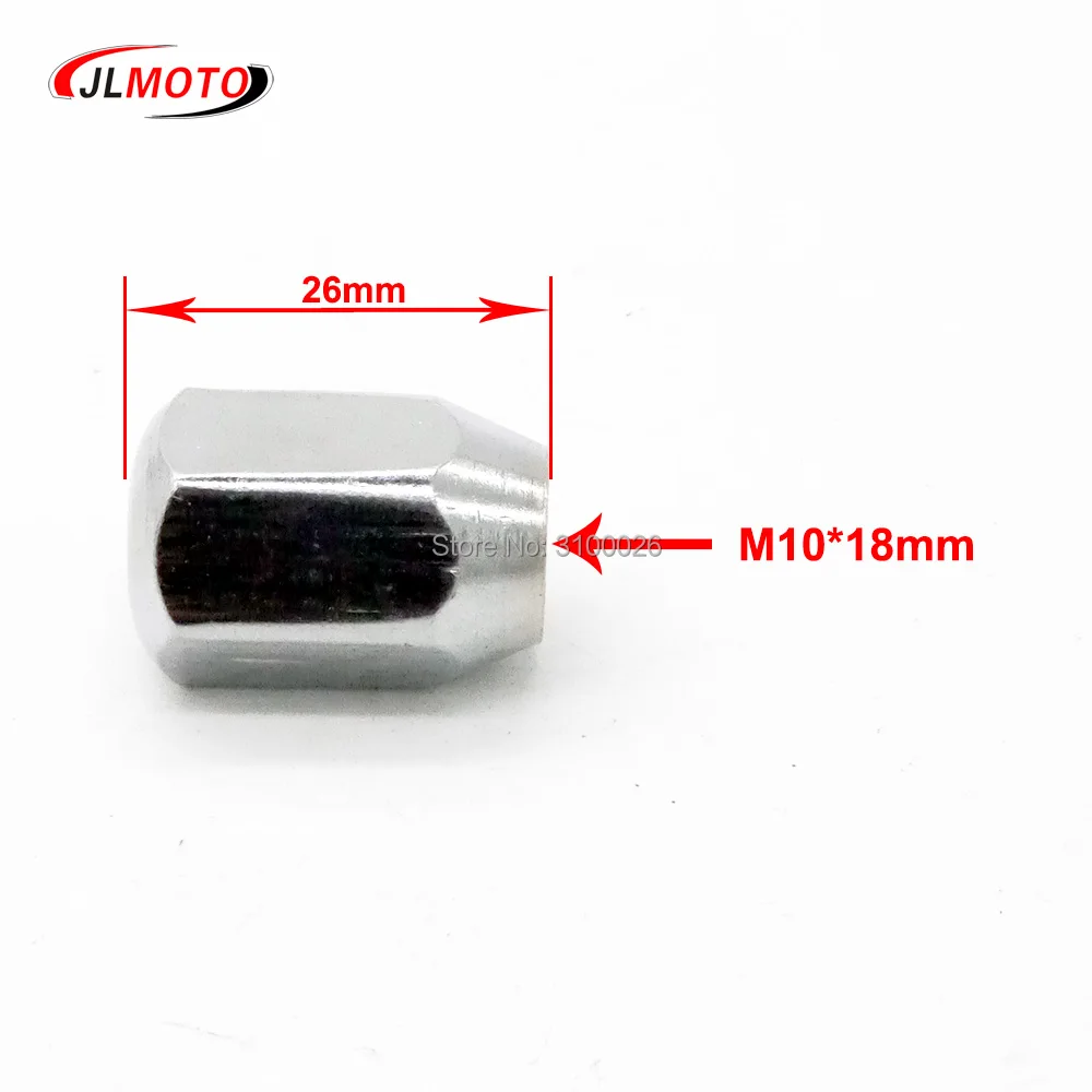 4pcs M10X1.25 18mm Chrome Wheel Hub Nut Fit For Alloy Aluminum Rim Wheel ATV Scooter Buggy UTV Quad Bike Vehicle Moto Parts