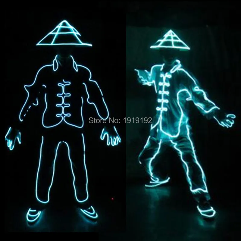 DIY Glowing EL Costume Accessory EL Wire Neon Light DIY Material Self-Make Fluorescent Clothes Luminous Costumes For Dance