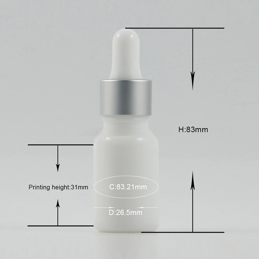 

China suppliers 10ml dropper bottle white jade empty cosmetic packaging 10ml essential oil glass bottles