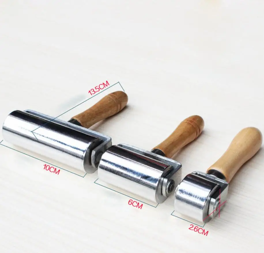 

100mm Stainless Steel/Wood Leather Drum Leather Tools Binder Glue Joint Hand Working