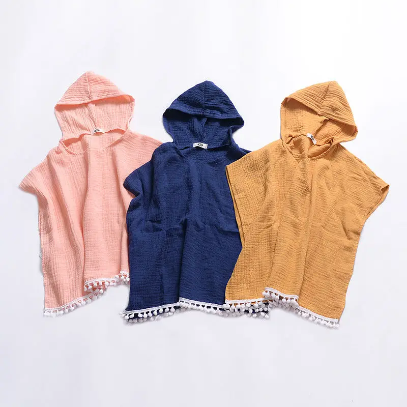 0-4T Kids Baby Girl Clothing Boho Beach Summer tassels Dress Elegant hooded loose Cape Dress Hooded Cloak Poncho Cute Clothes