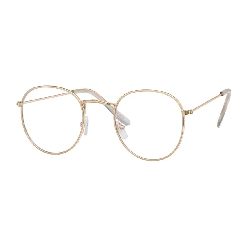 New Designer Oval Woman Glasses Optical Frames Metal Round Glasses Frame Clear Lens Eyeware Black Silver Gold Eye Glass