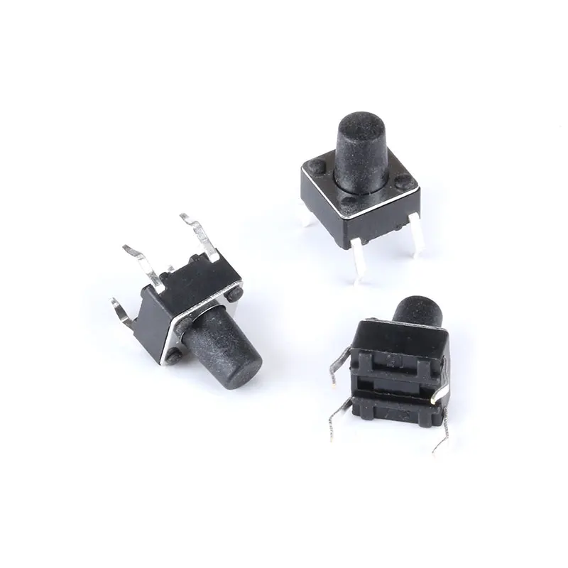 50pcs/lot Touch Key Micro Switch 6x 6x 4.3/5/6/7/8/9/10/11/12/13MM Push Button Tact Switch 4pins vertical DIP sets