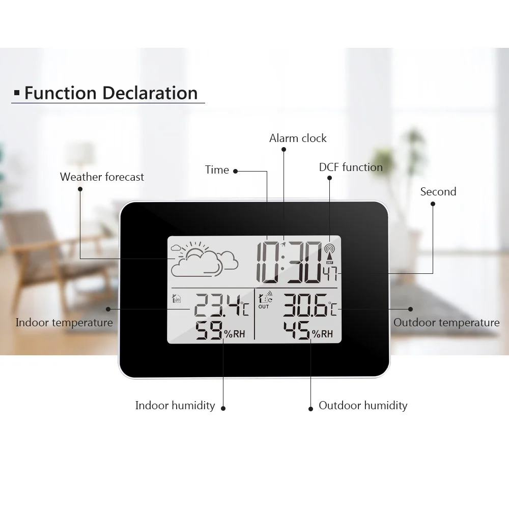 Wireless Weather Station Thermometer LCD Digital Screen Outdoor Forecast Sensor Clock Home Hygrometer Forecast Clocksz будильник