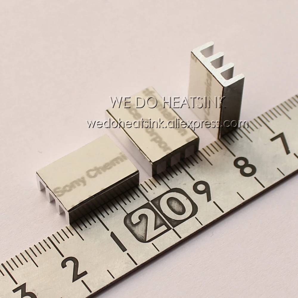 20pcs 16x11x5mm Extruded CPU Aluminium Heat Sink With Thermal Conductive Tape Heatsink Power Fans & Cooling