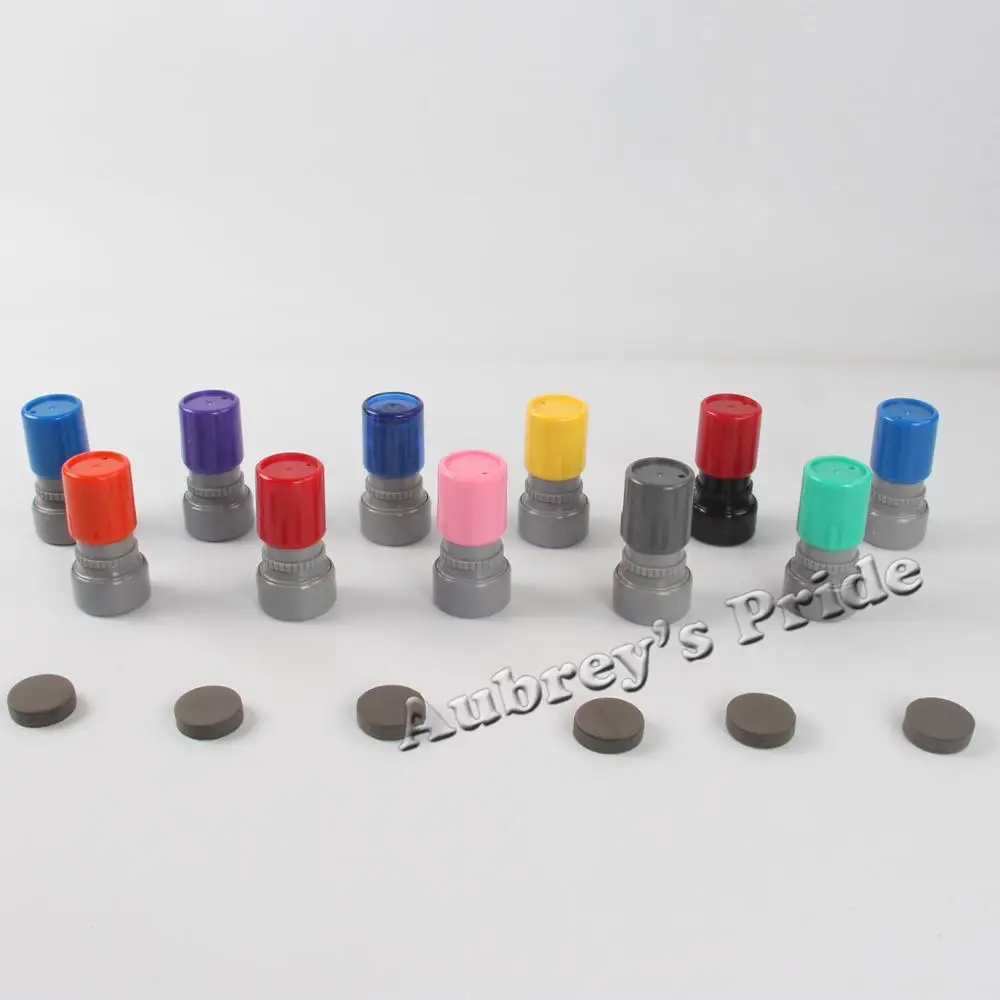 5Pcs Round HA 09mm Mix Color Holder plus Rubber Pad for Photosensitive Portrait Flash Stamp Machine HA09