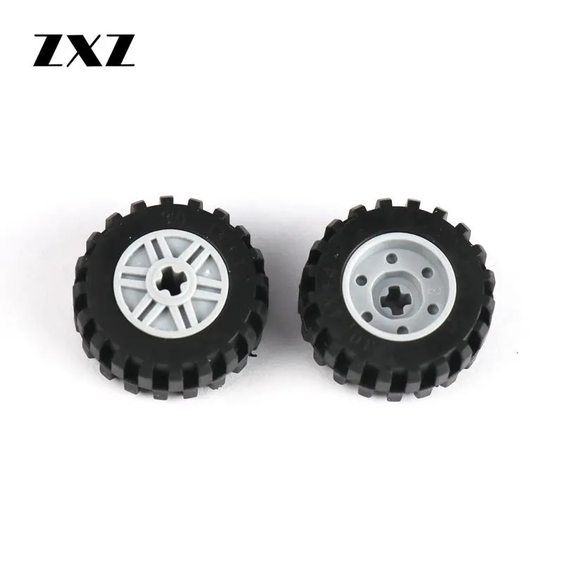 Technical Wheels Rims DIY Enlighten Building Block Bricks Compatible 92402 55982 Technical Parts Set Tires 4pcs / 8pcs