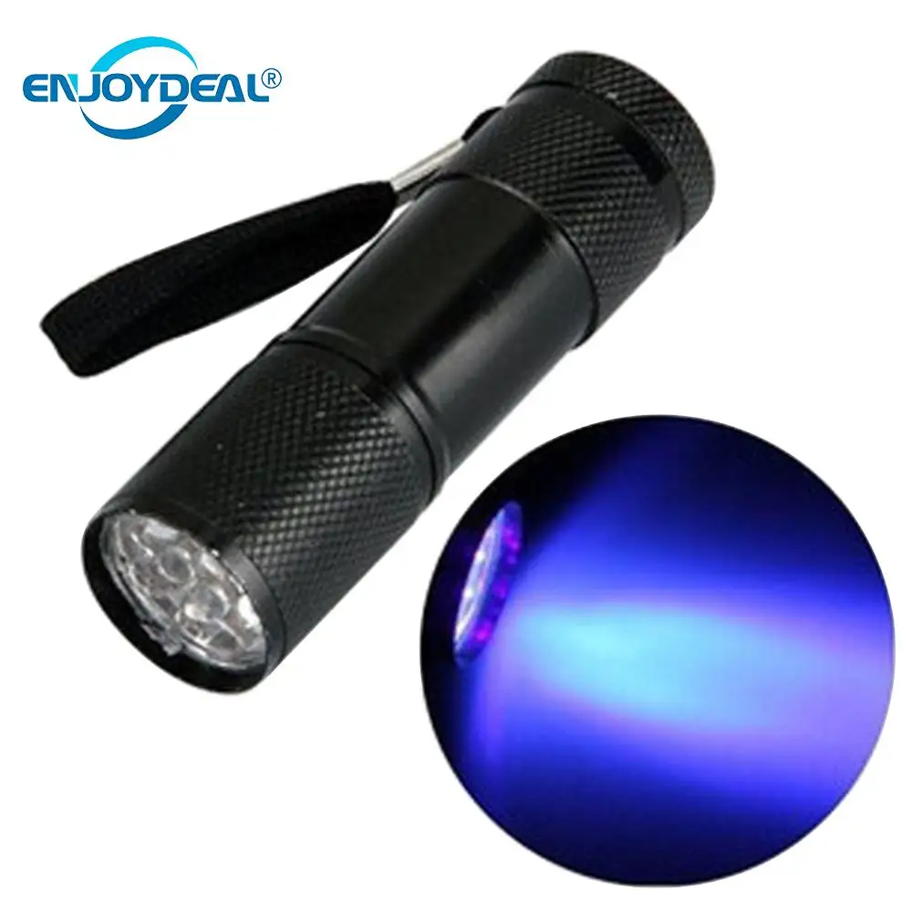 UV Lamp 9 LED UV Flashlight Ultra Violet Light Ultraviolet Flashlight Ultra Violet Invisible Ink Marker Torch Light 3AAA batter