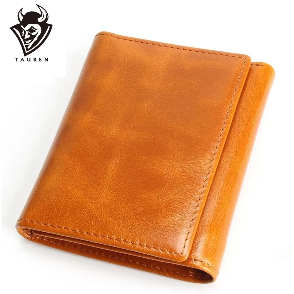 

100% Women Genuine Leather Wallet Oil Wax Cowhide Purse Woman Vintage Lady Clutch Coin Purses Card Holder Carteira Feminina