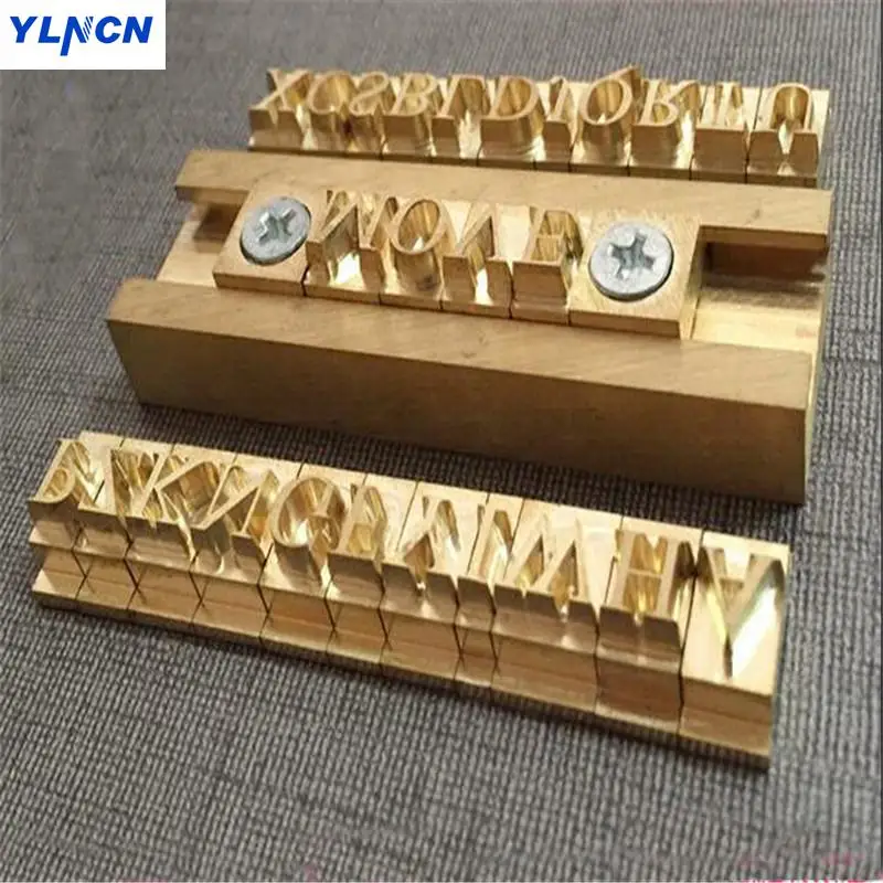 T slot moval Flexible Brass letters stamp leather craft tools mold hot foil stamp copper alphabet number die cut set custom DIY