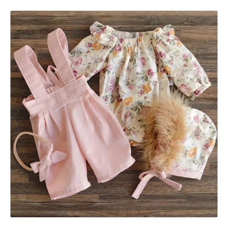 PUDCOCO Toddler Kids Baby Girl Autumn Outfit Clothes T-shirt Tops+Long Pants 2PCS Set Overall Outfits 0-5T