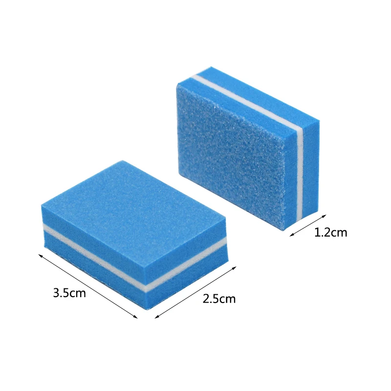 100pcs Mini Nail Buffer Block Sponge Small Nail File Sanding Sandpaper Nail Polish Polisher Nail Art Files Double Side Manicure