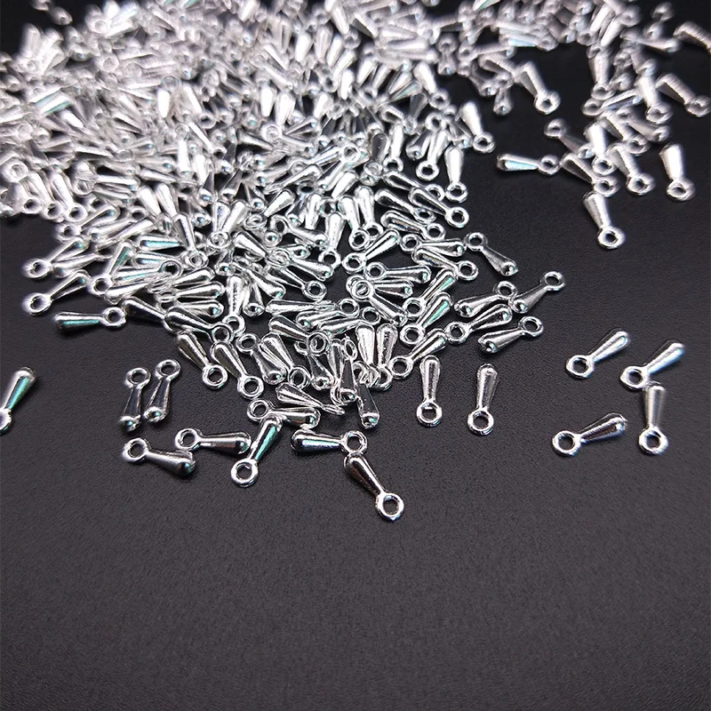 7mm 100pcs Teardrop Water Droplets Cord For Necklace Bracelet Crimp Ends Extended Extension Chains Tails Clasp DIY Accessories