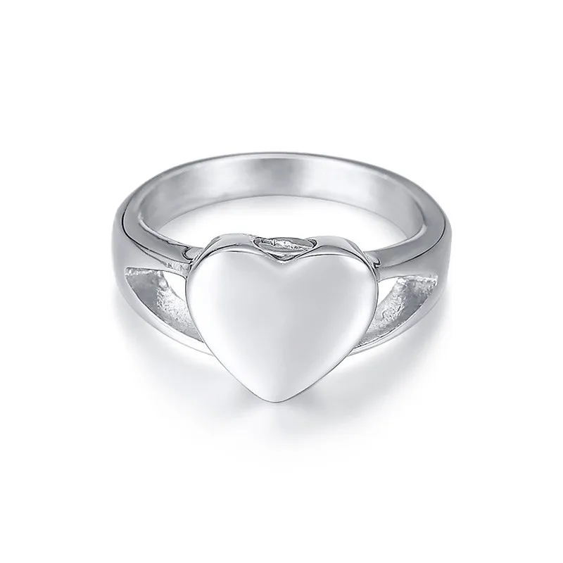 Heart Love Urn Rings for Women Stainless Steel Female anillo anel Keepsake Gifts