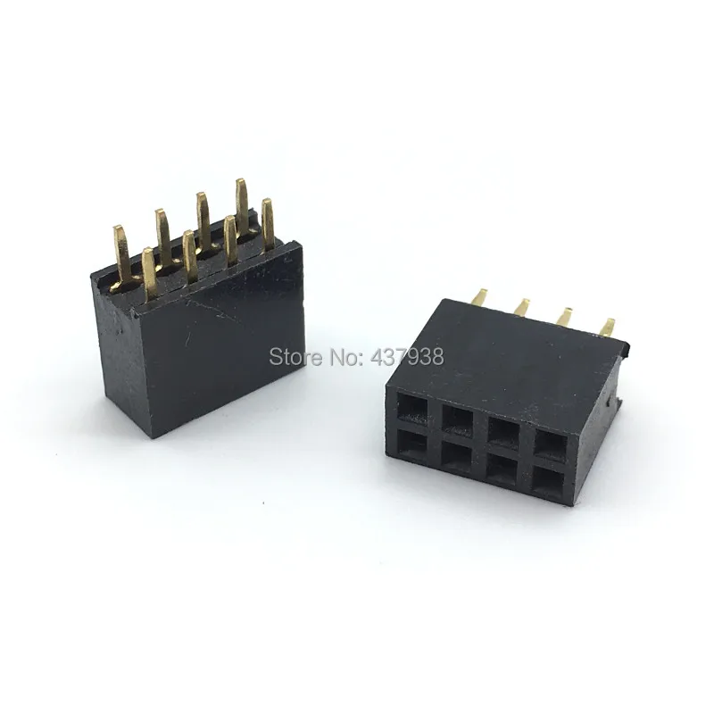 10pcs 2.54mm Double Row Straight Female 2-40P Pin Header Socket Connector 2x2/3/4/5/6/7/8/9/10/12/14/16/18/20/25/30/40Pin