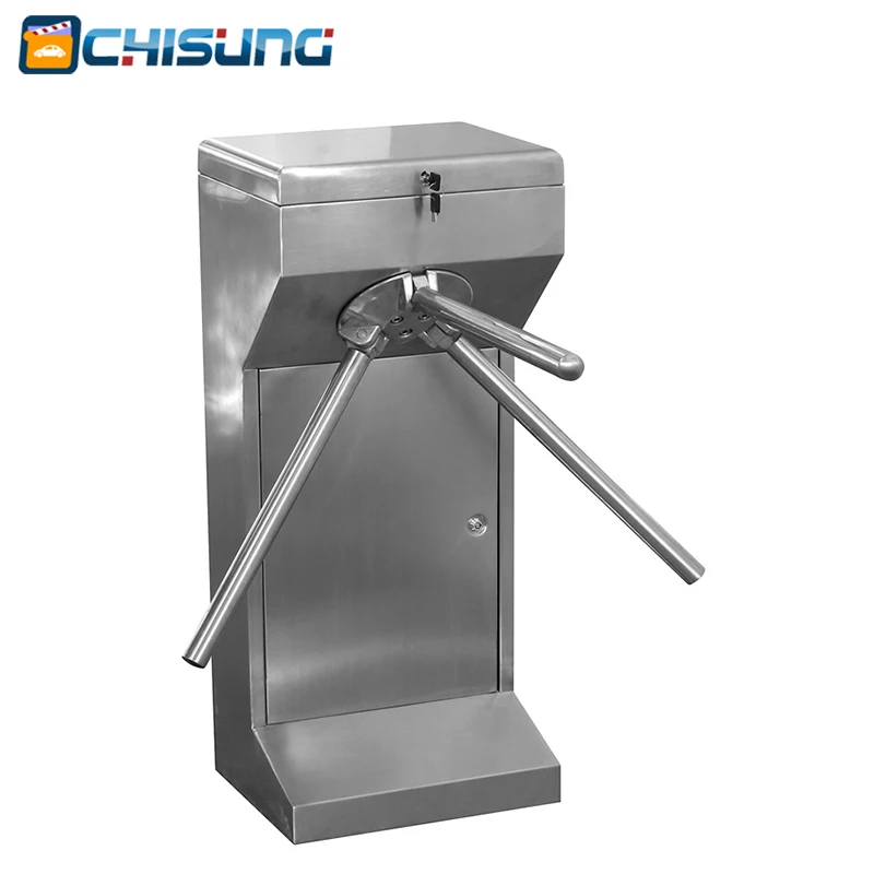 Access control factory price stainless steel Semi automatic vertical tripod turnstile gate barrier turnstile with mechanism