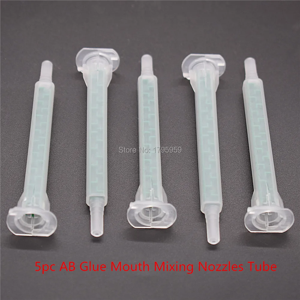 5pc AB Glues Static Mixer Mixing Tube Epoxy Resin Adhesives Syringe Mixing Nozzles Set for Two Component Liquid Mixing Machine