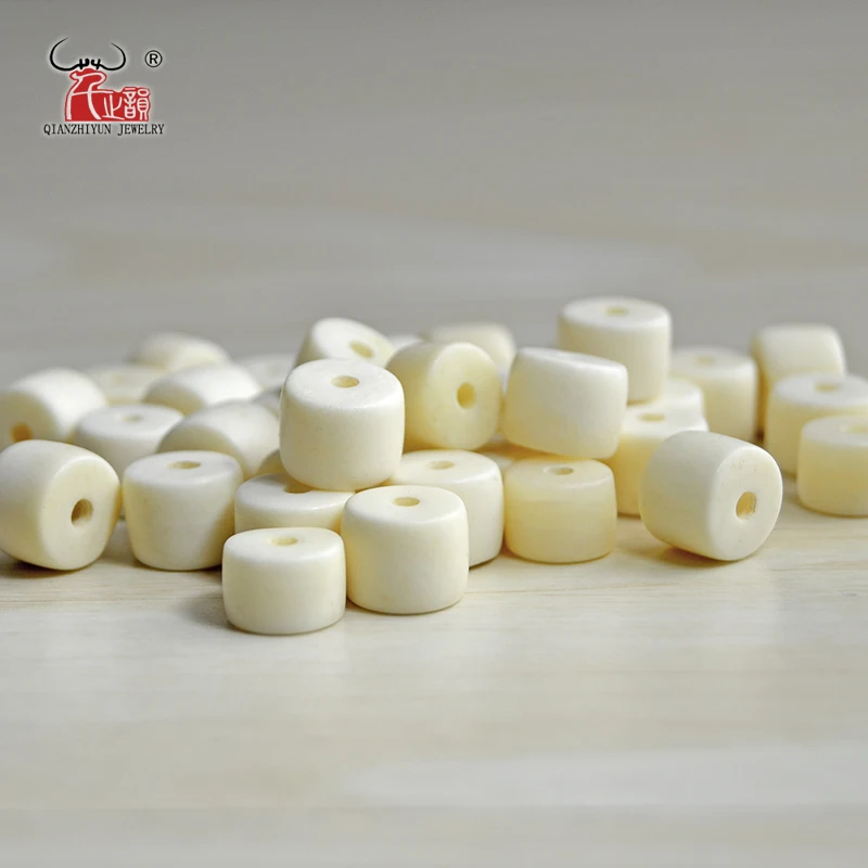 GZ-027 Barrel Beads 30PCS Natural Ecru Yak Bone Beads Tibetan Rosary Beads Jewelry Accessories.Hole 2mm.Beads for Jewelry Making