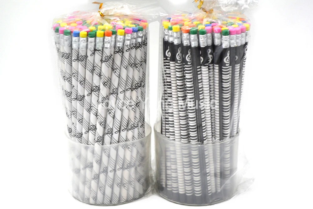 

Niko 100pcs/Box Music Book Note Paper Pencil End With Color Eraser For Music Staff Musician Song Writer Artist