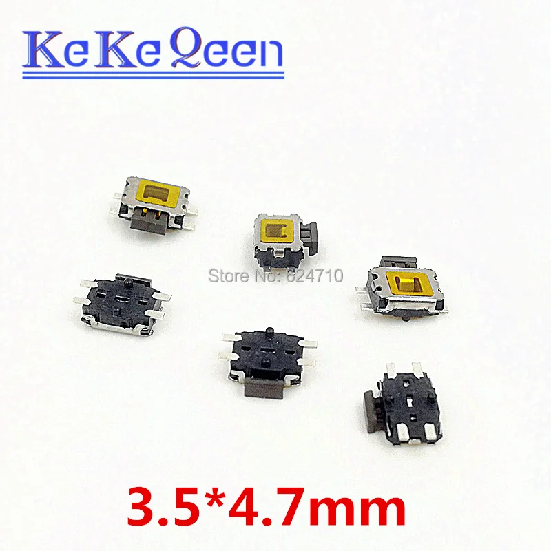 10PCS YD-3414 4Pin SMT SMD Side Tactile Push Button Switch Mount 3.5*4.7MM Button Key switch for mp3 mp4 Mobile Phone TS-015A