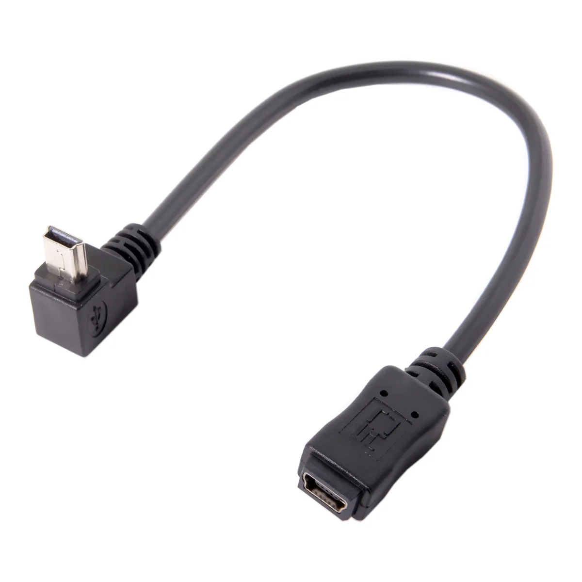 

Cablecc GPS Mini USB B Type 5P 90D Up Direct Angled Male to Female Extension Cable 20cm