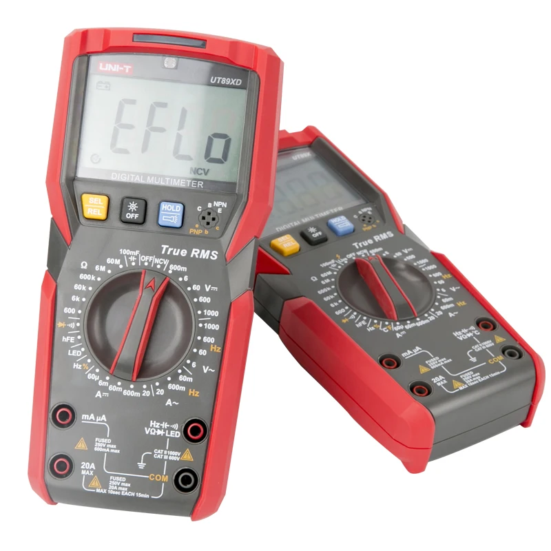 UNI-T UT89X/UT89XD/89XE true RMS Digital multimeter; 20A high current digital multimeter, NCV/capacitor/triode/temperature test