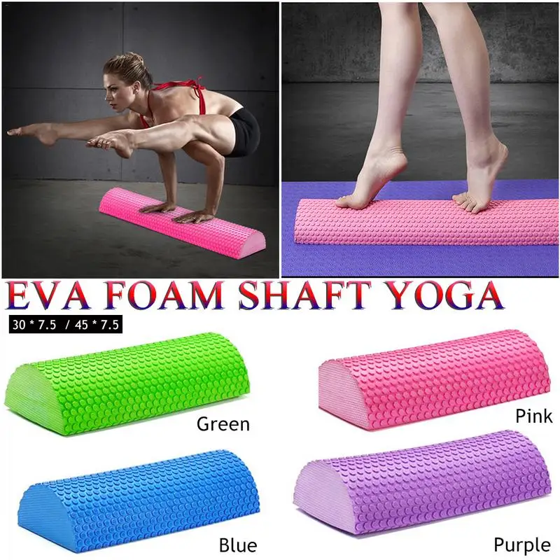 Half Round EVA Massage Foam Roller Yoga Pilates Fitness Equipment Balance Pad Yoga Blocks With Massage Floating Point 30-45cm