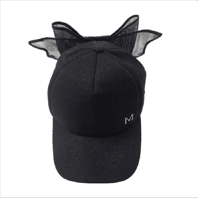 Parent-child Baseball Cap Fashion Mother Daughter Sun Cap Solid Bowknot Hat For Girls Wide Brim Summer Sun Cap Girls Clothing