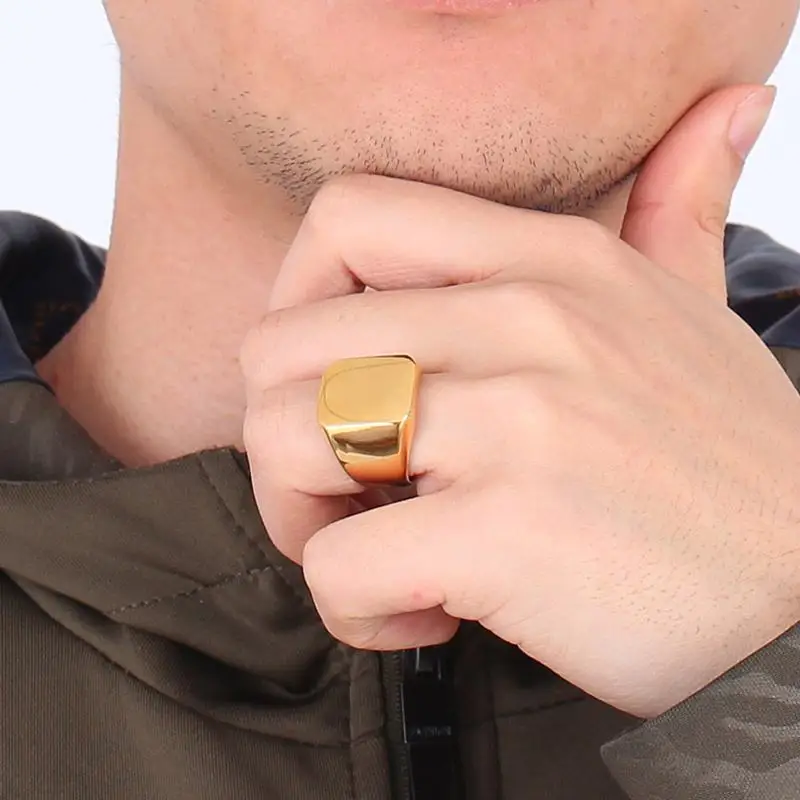 5 لون الخاتم الدائري الفولاذ المقاوم للصدأ المعادن الرجال المجوهرات لا تتلاشى #3