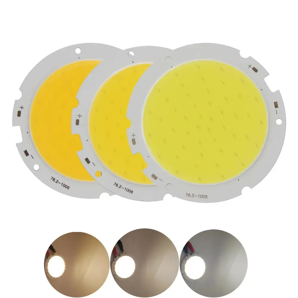 allcob 76mm Round LED COB Light Source 20W 30-33V DC High Lumen High Power Module chip on board for downlight