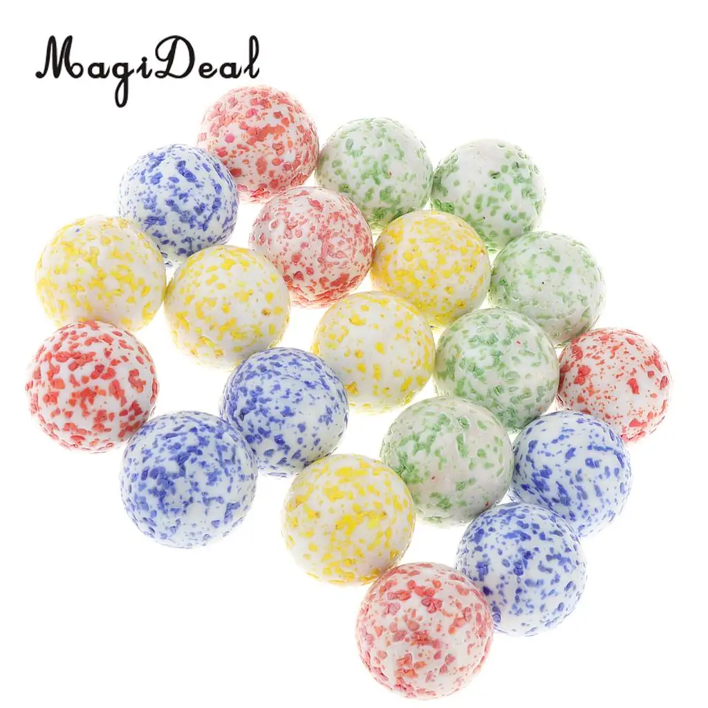 20pcs 25mm Speckled Glass Marbles, Kids Marble Run Game, Marble Solitaire Toy Accs Vase Filler & Fish Tank Home Decor