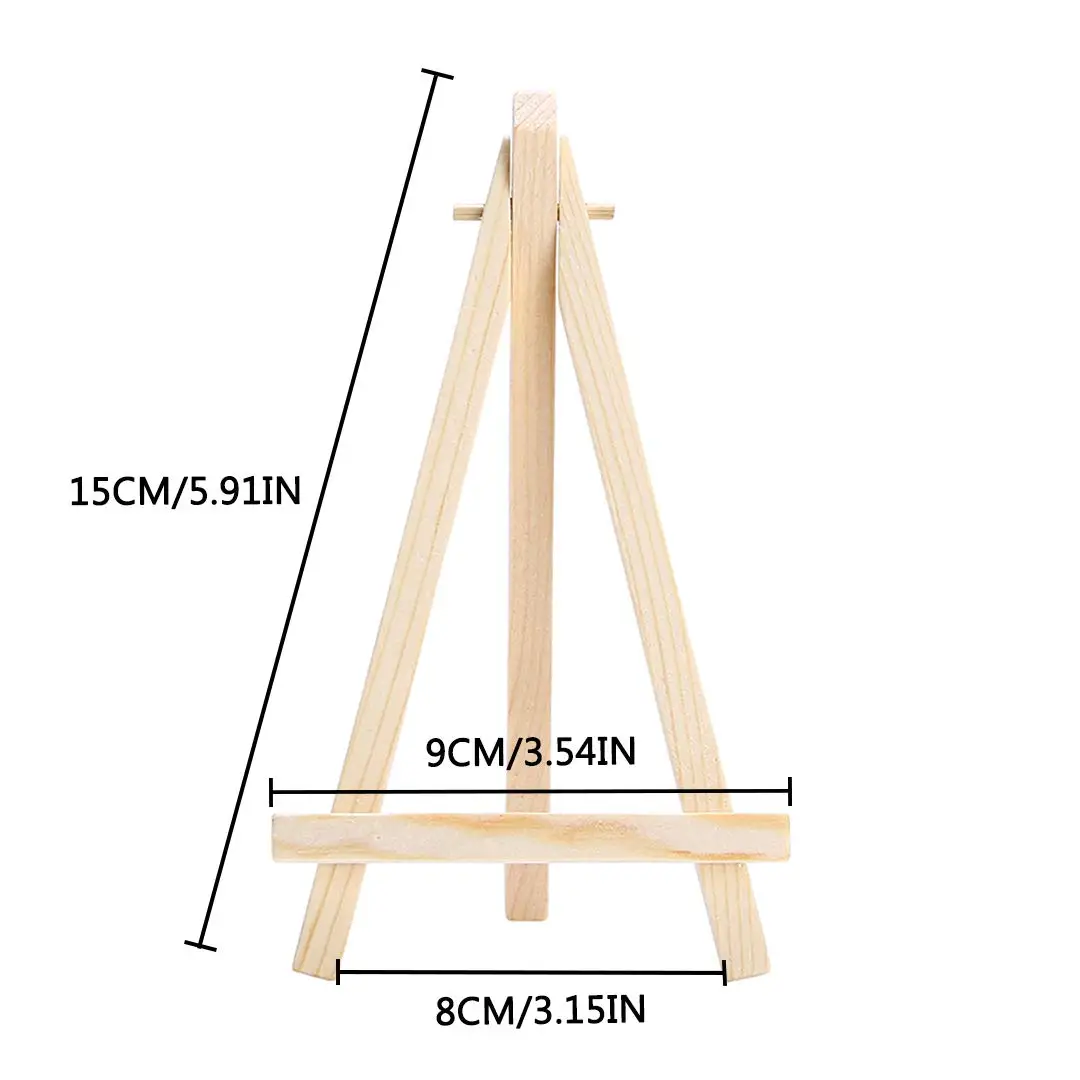 10Pcs Mini Houten Kunstenaar Schildersezel-Driehoek Bruiloft Tafel Stand Display Houder-15X8 Cm