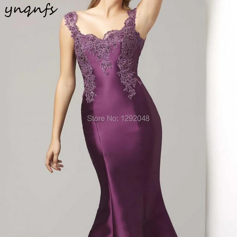 YNQNFS – Robe de mère de la mariée, deux pièces, avec veste, longue Robe de soirée, tenue de dîner, formelle, M65