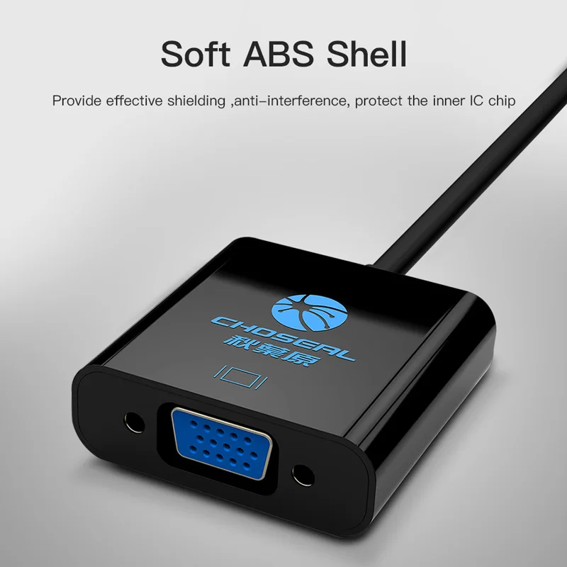 CHOSEAL HDMI-compatible to VGA  Adapter Digital to Analog Video Audio Converter 1080P for PS4 Raspberry Pi 3B+ TV VGA Converter