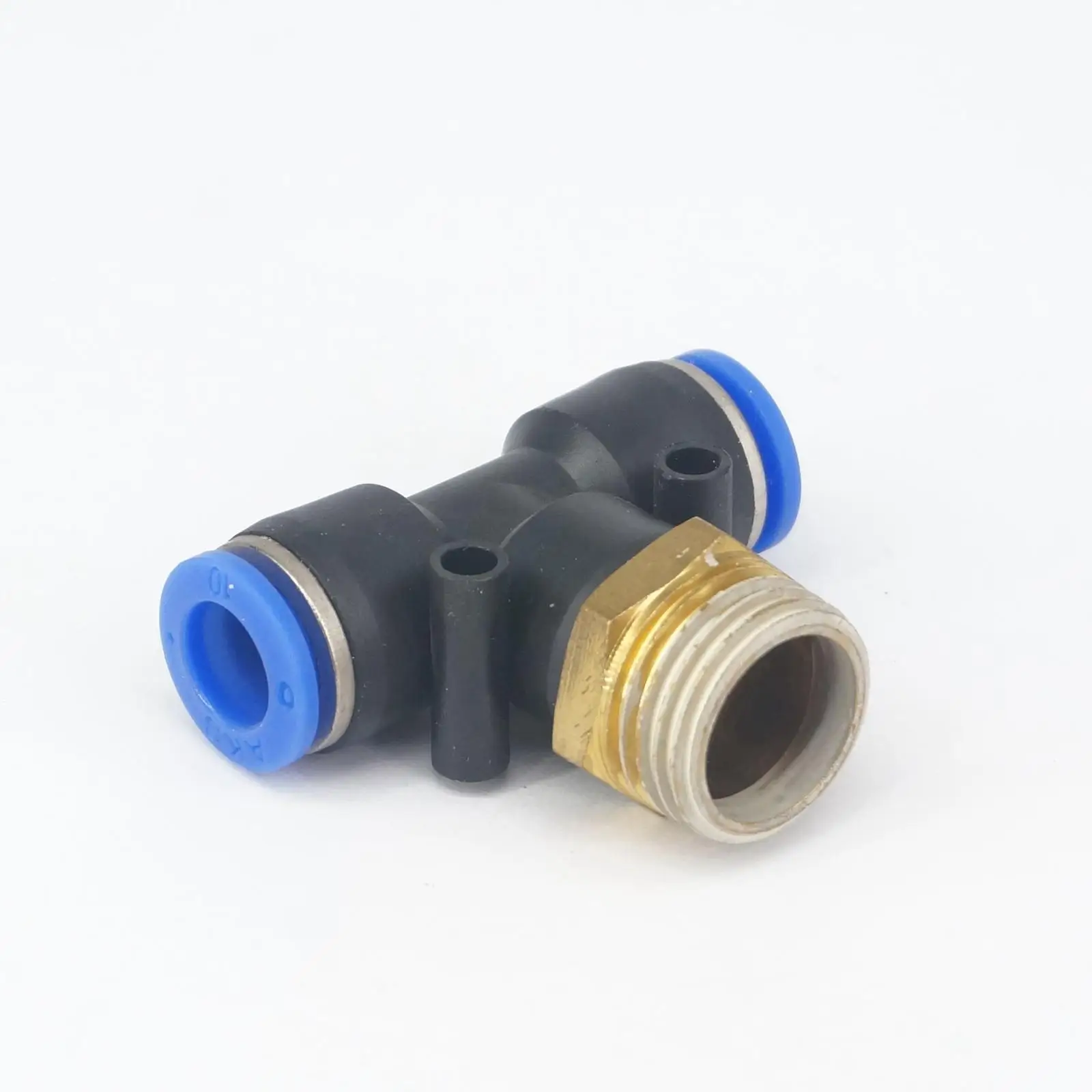 

LOT 5 1/2" BSP male to Fit Tube O/D 10mm Pneumatic Tee 3 Way Push In Connector Union Quick Release Air Fitting Plumbing