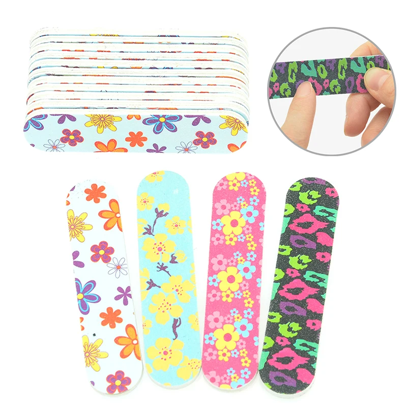 30Pcs Sandpaper Nail File Lime 100/180 Double Side Sanding Buffer Block Set Colorful Nail Files For Polish Manicure Tool HE0011