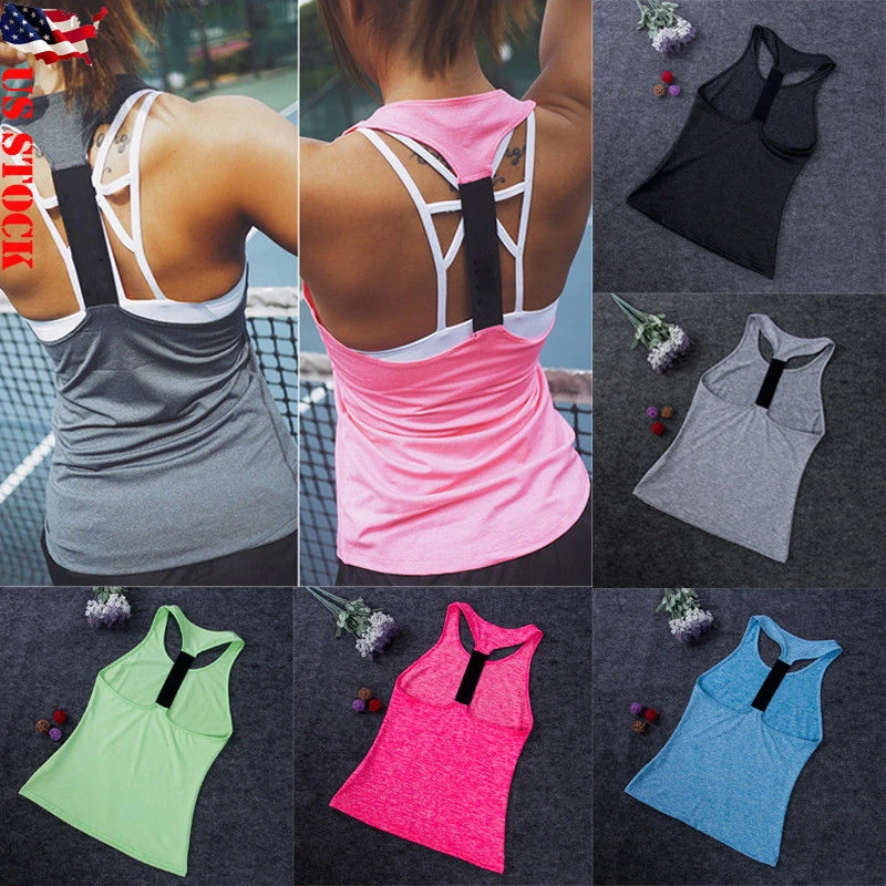 Women Vest Workout Tank Top Sport Gym Camis Fitness Casual Tank