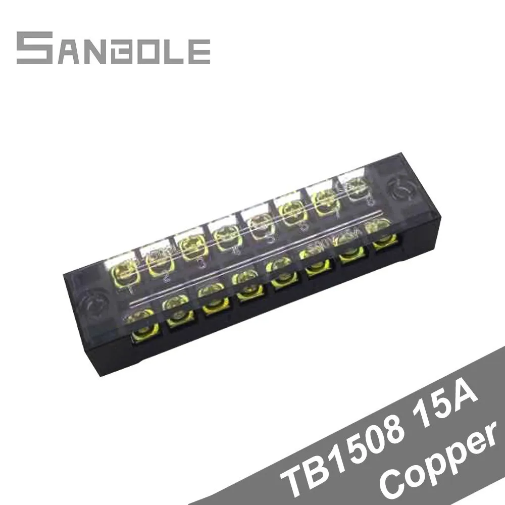 

Terminal blocks Copper TB-1508 Connection 15A/ 8 Position Fixed Type Dual Row with protection cover screws (10PCS)