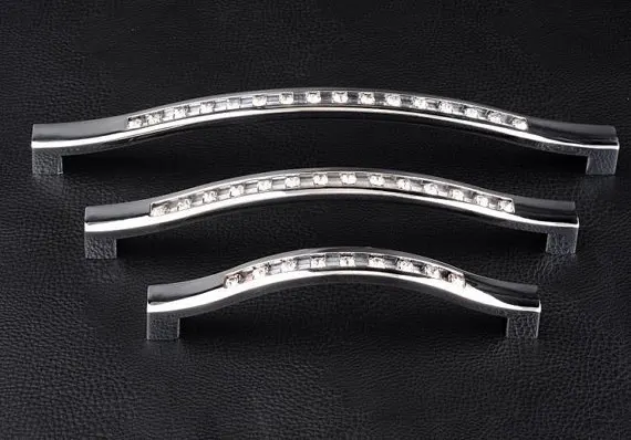 3.75\'\' 5\'\' 6.3\'\' Sparkly Glass Drawer Pull Handles / Silver Dresser Pulls Handles Crystal Cabinet Handles Knob For Furniture