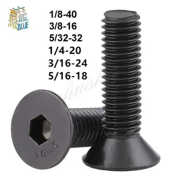 10 pcs Qualità 10.9 British Standard Esagonale Svasata Vite A Testa Piatta Vite Vite 1/4 1/8 3/16 3/8 5/16 5/32