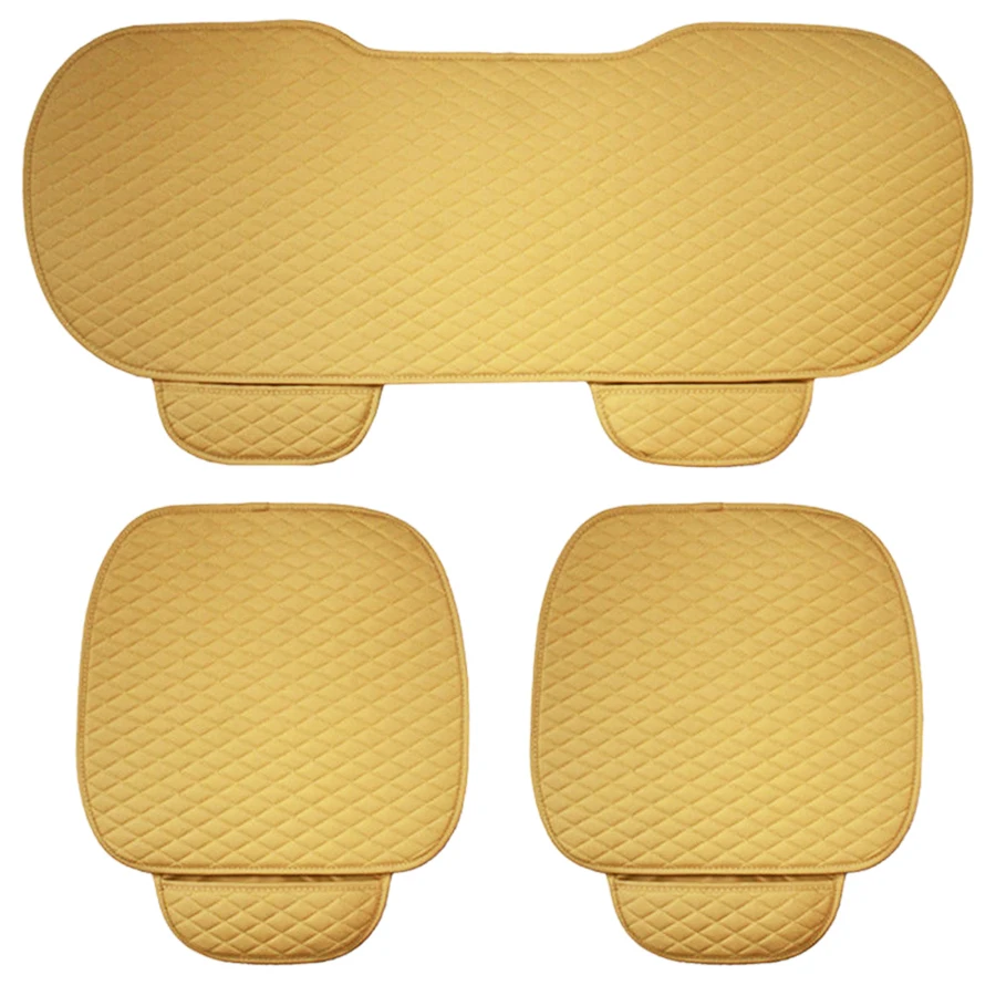 Beige Color Car Seat Covers PU Leather Universal Auto Interior Accessories Four Season Car-styling