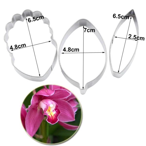 Cymbidium Cattleya Orchid Petal Veiners Flower Mold and Cutter Cake Decorating Tools Sugarcraft Resin Clay Moulds CS210