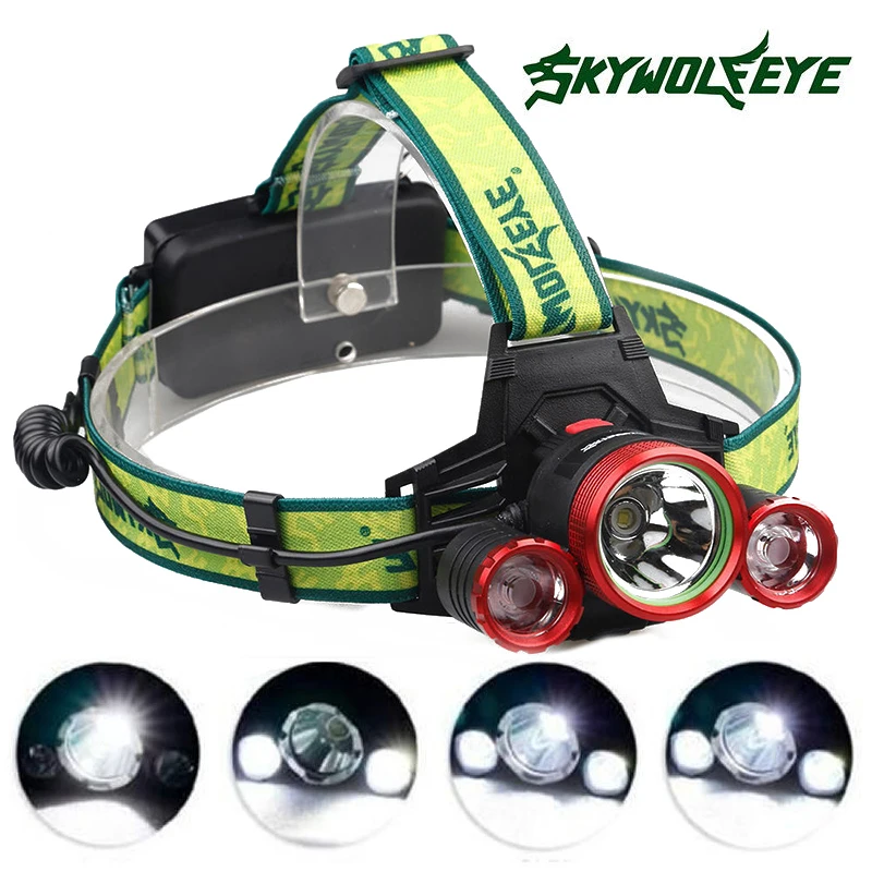 1set 20000LM Strong Light LED Headlamp Flashlight Headlight Rechargeable Head Lamp
